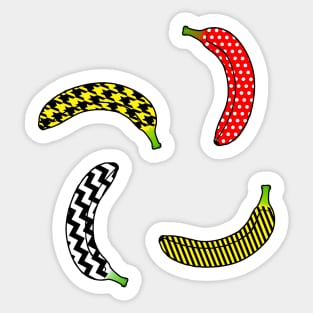 funky bananas on white Sticker